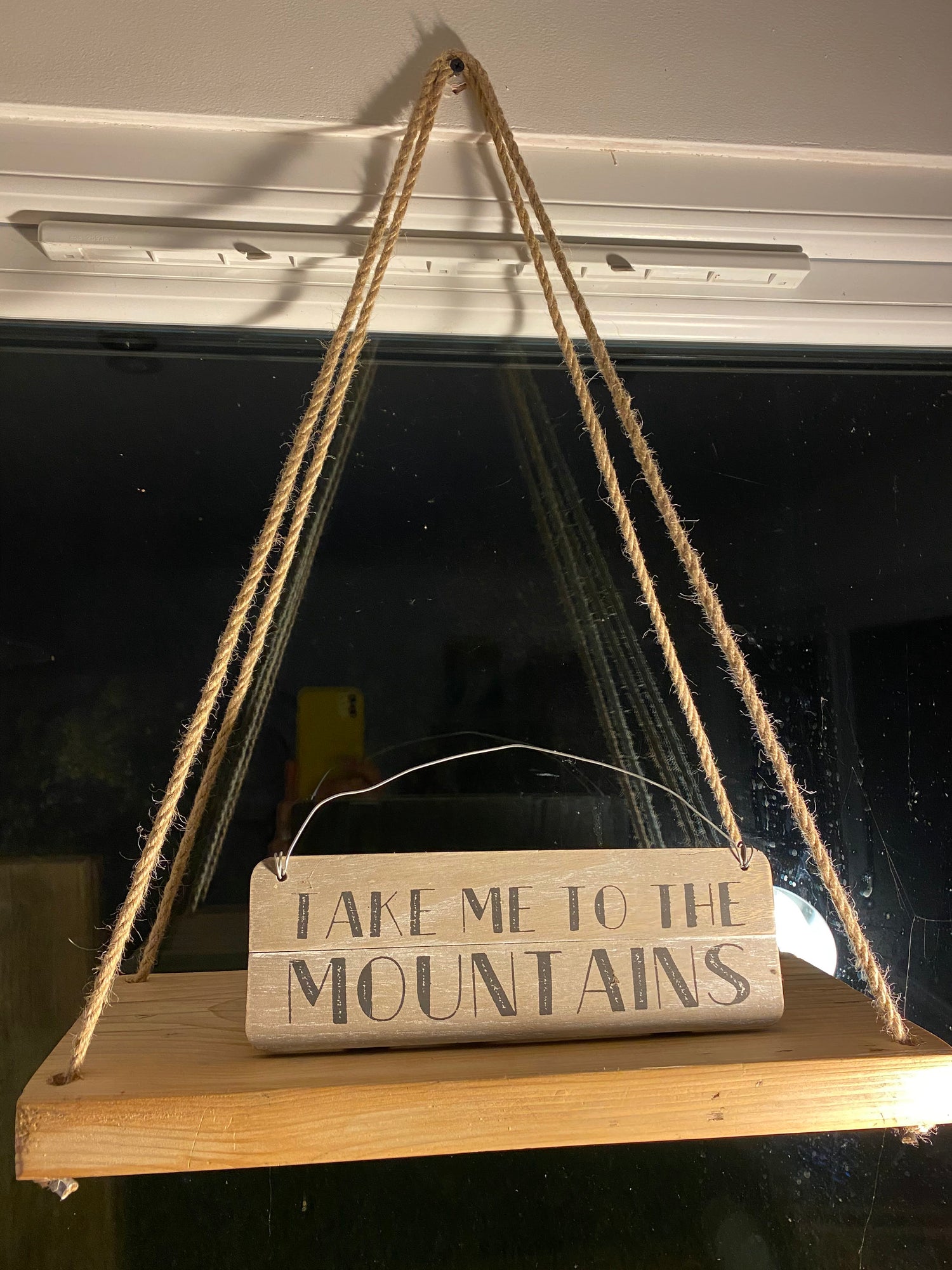 Wooden Rope Shelf - &