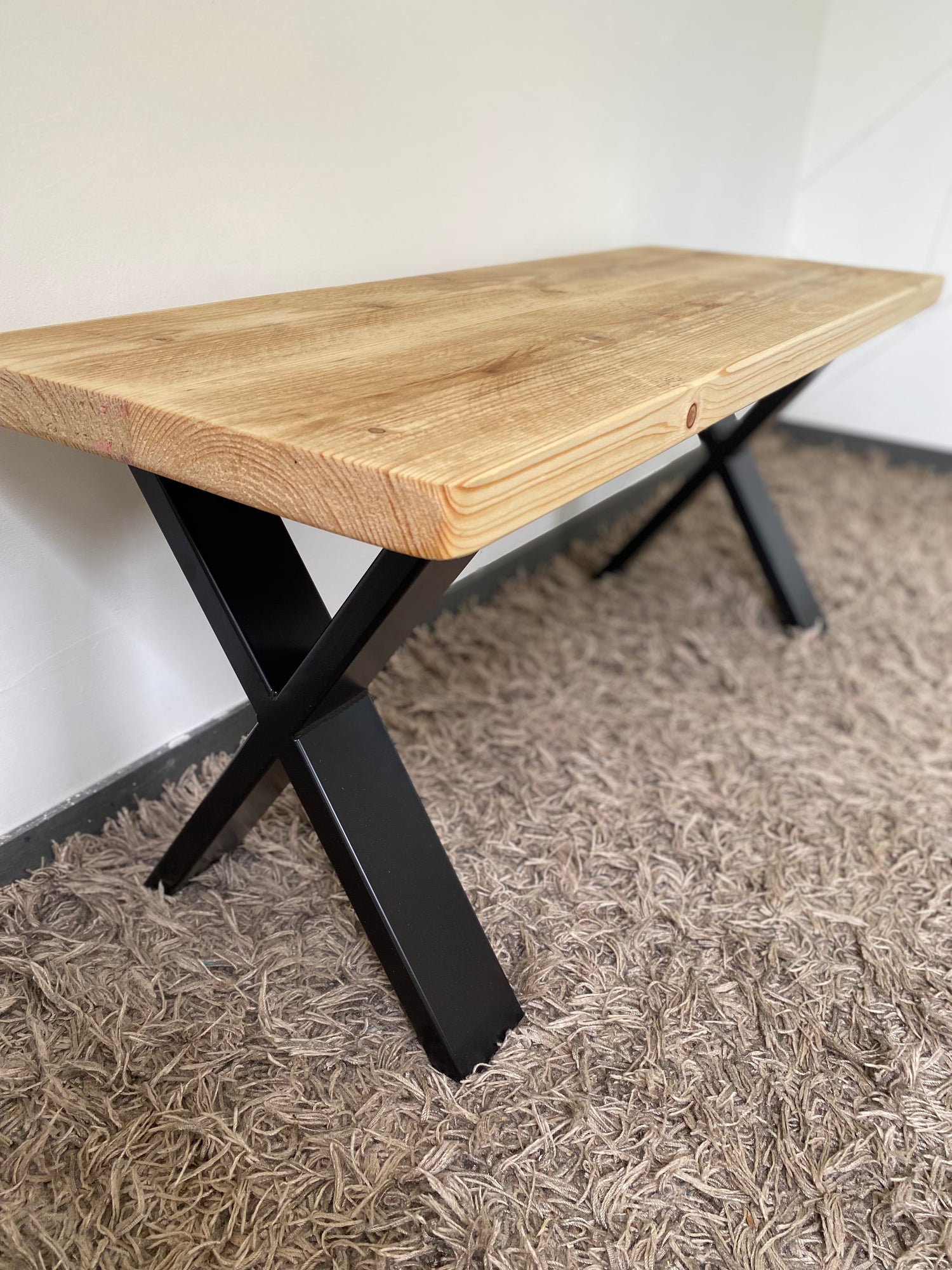 Wooden Industrial style bench - &