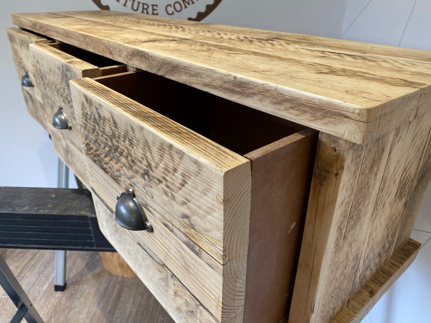 Wooden Hallway Storage Bench with Drawers