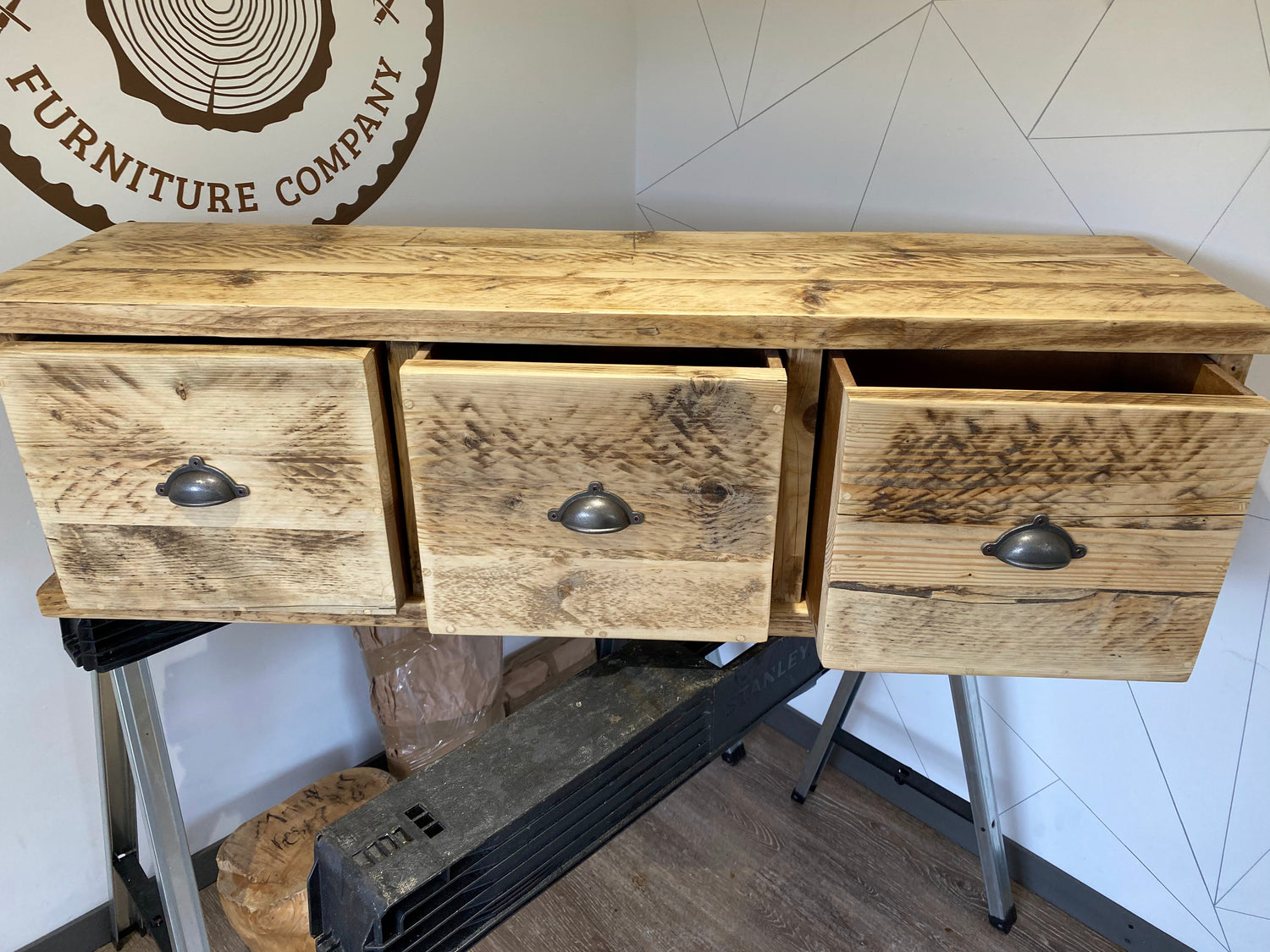 Wooden Hallway Storage Bench with Drawers