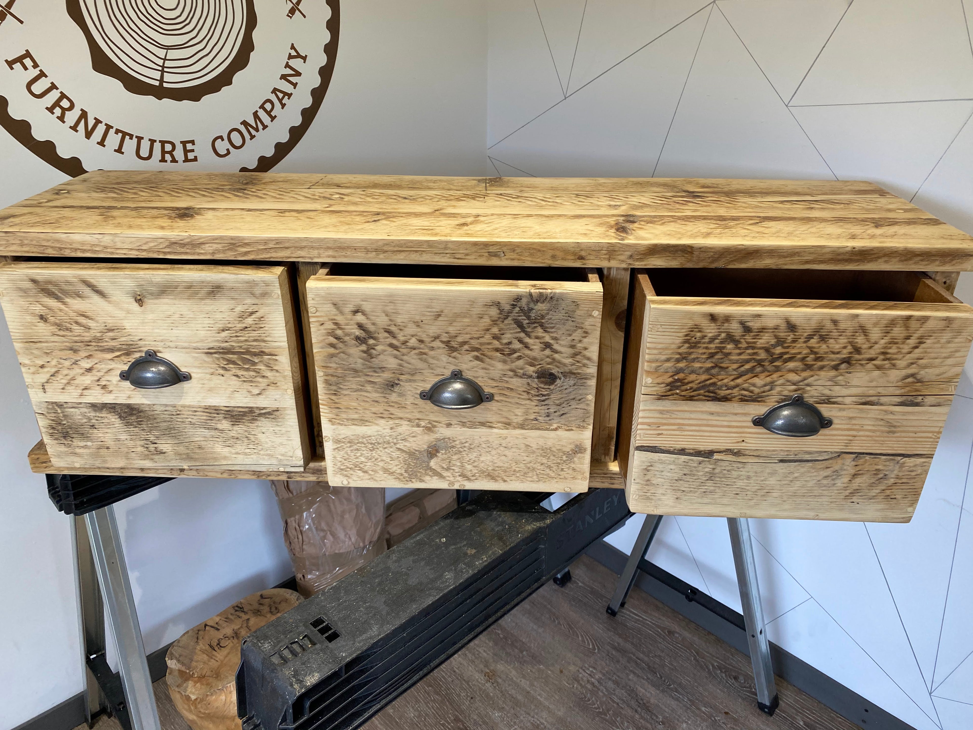 Wooden Hallway Storage Bench with Drawers