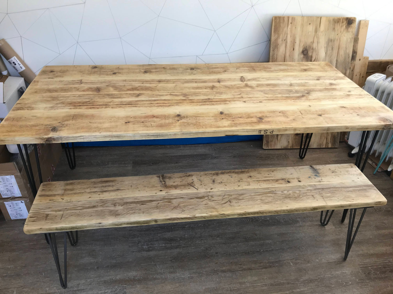 Wooden Dining Room table with hairpin legs - The &