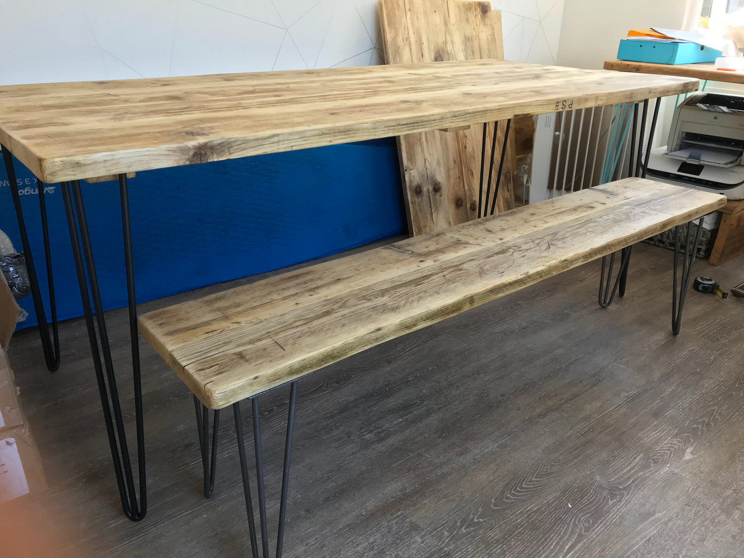 Wooden Dining Room table with hairpin legs - The &