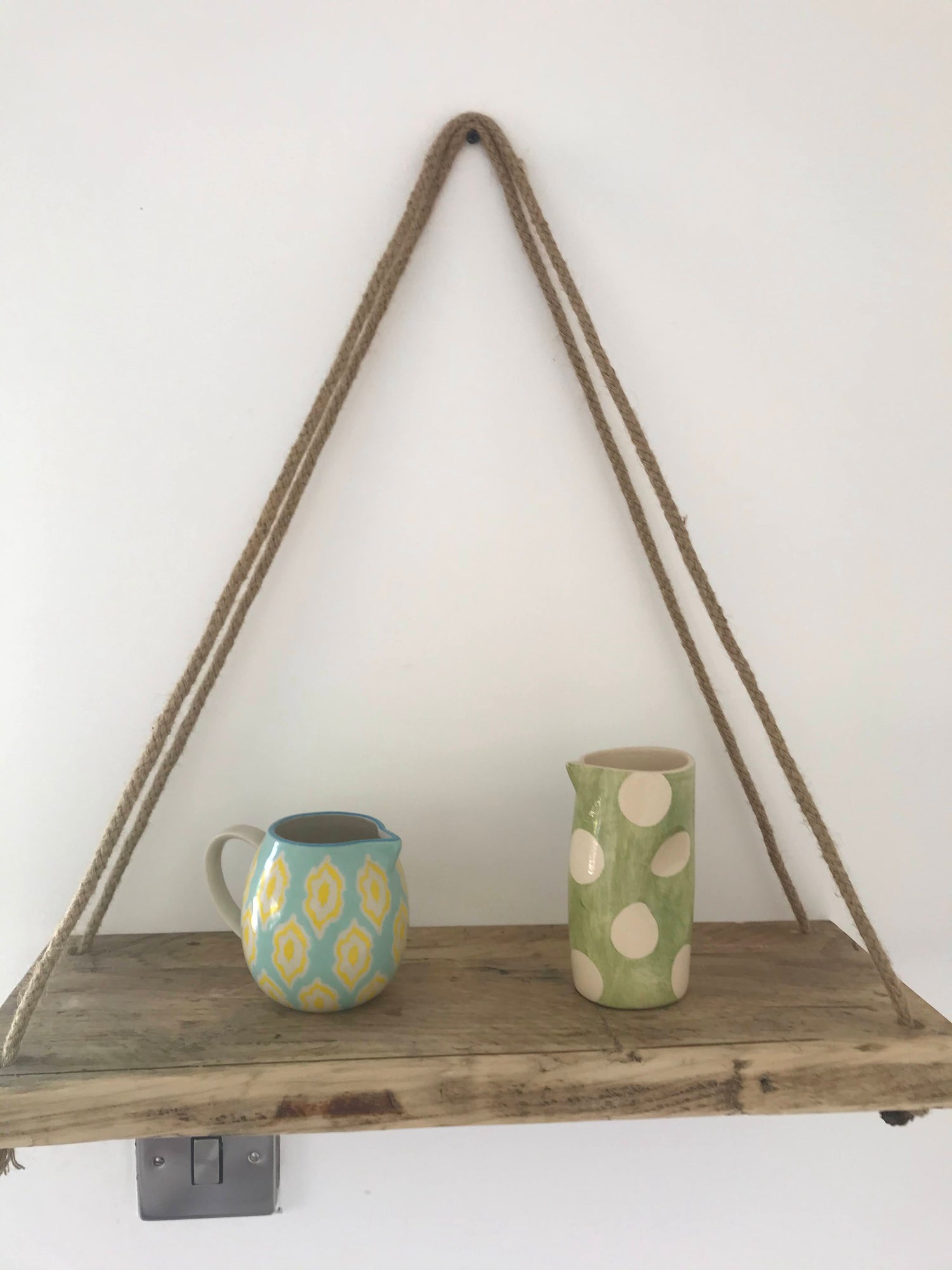 Wooden Rope Shelf - &