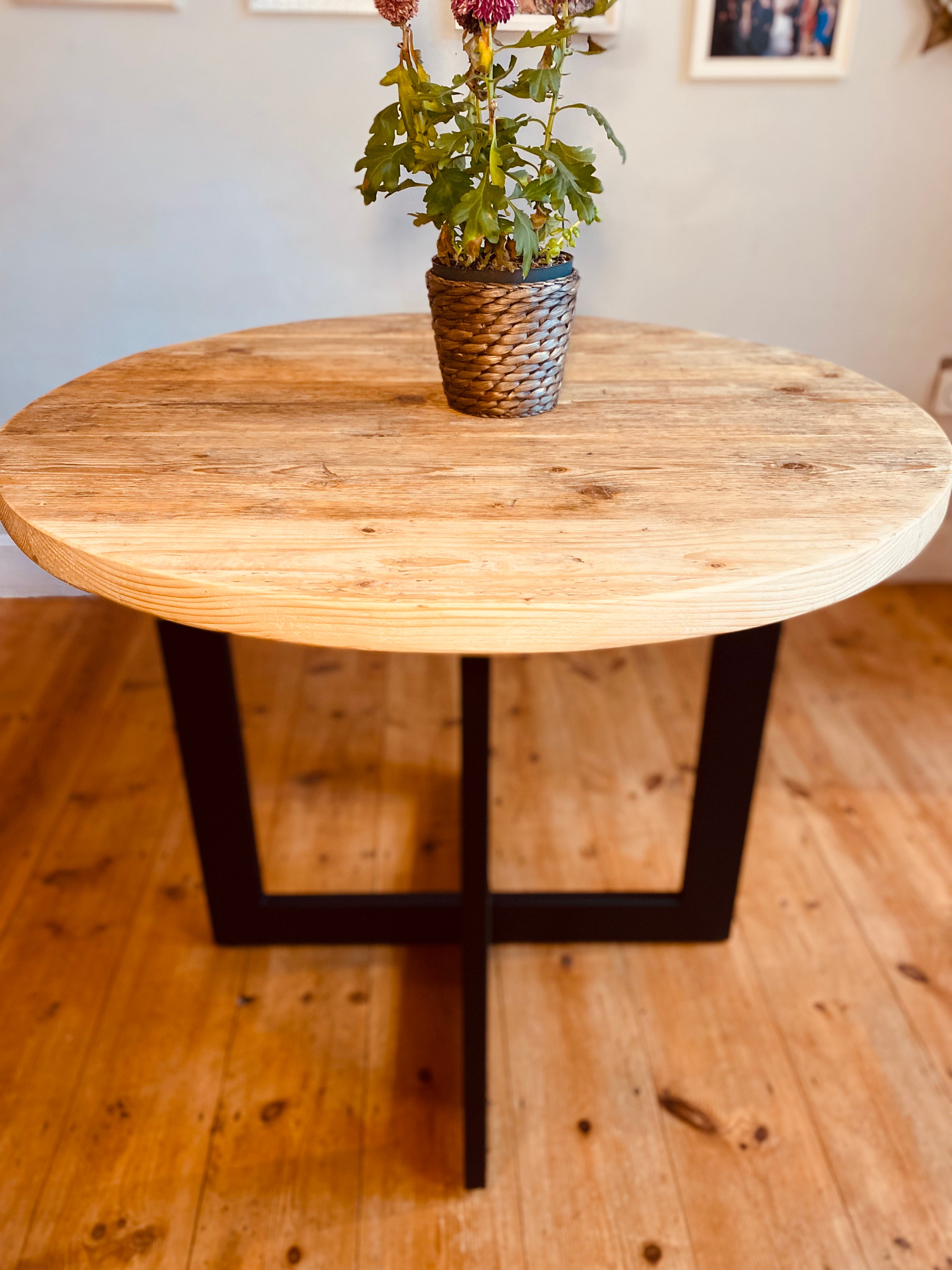 Wooden Round Dining Table with Base - ‘The Ashton’