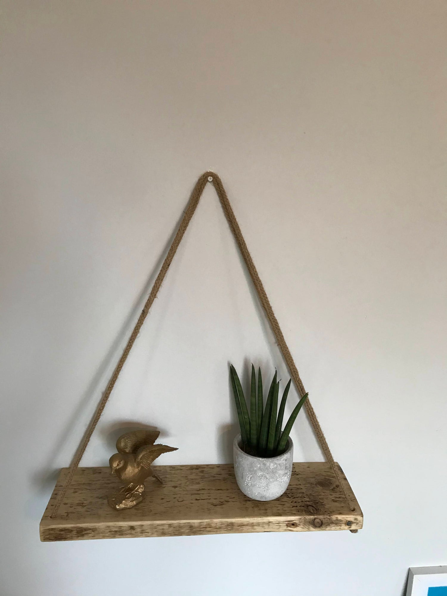 Wooden Rope Shelf - &