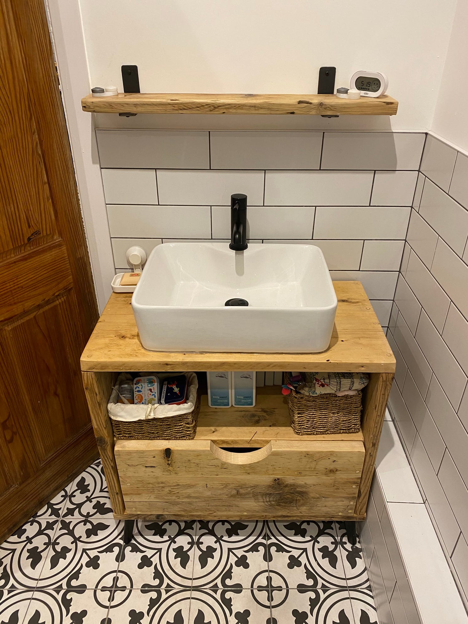 Wooden Bathroom Vanity Unit - &