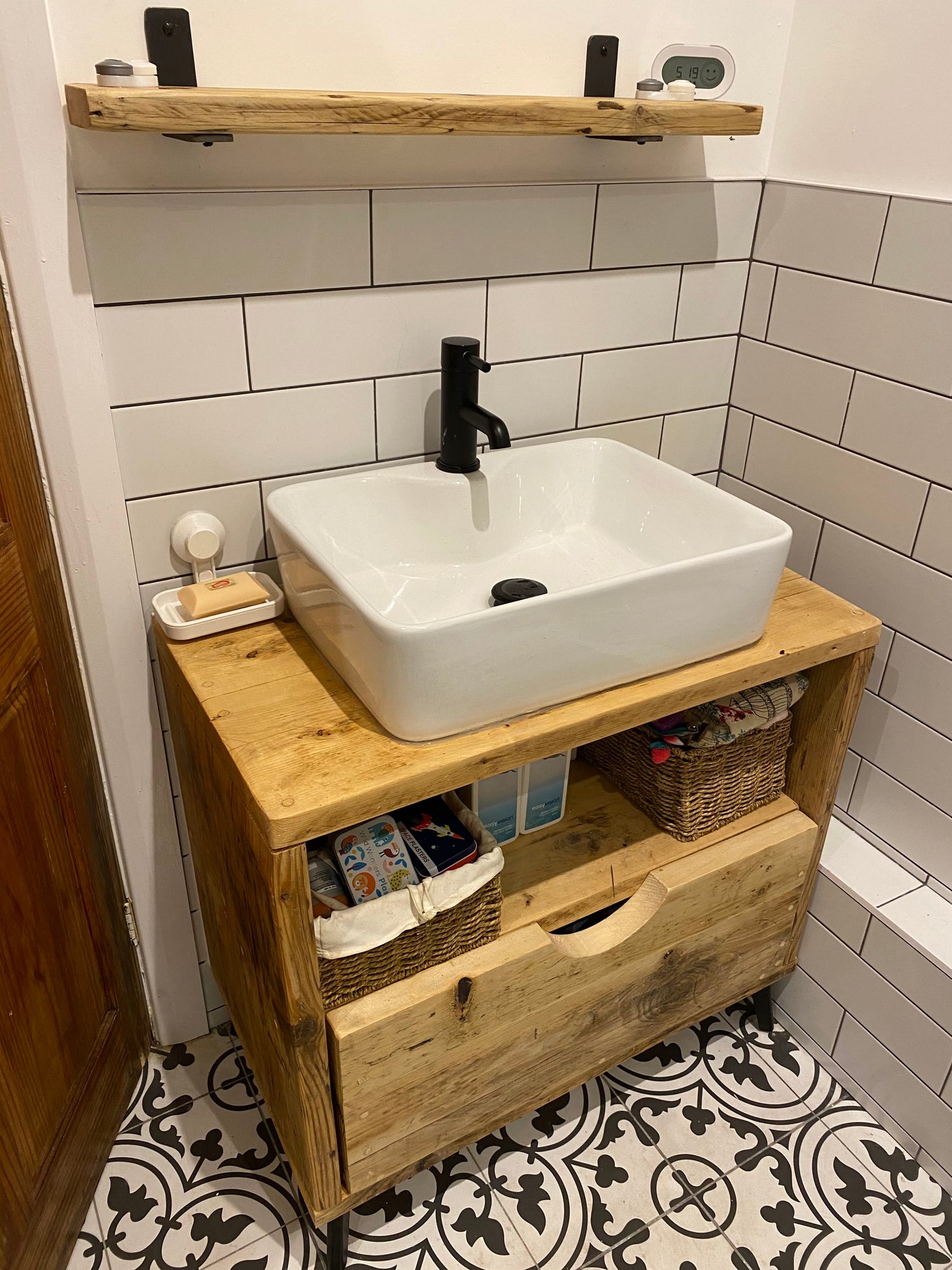 Wooden Bathroom Vanity Unit - &