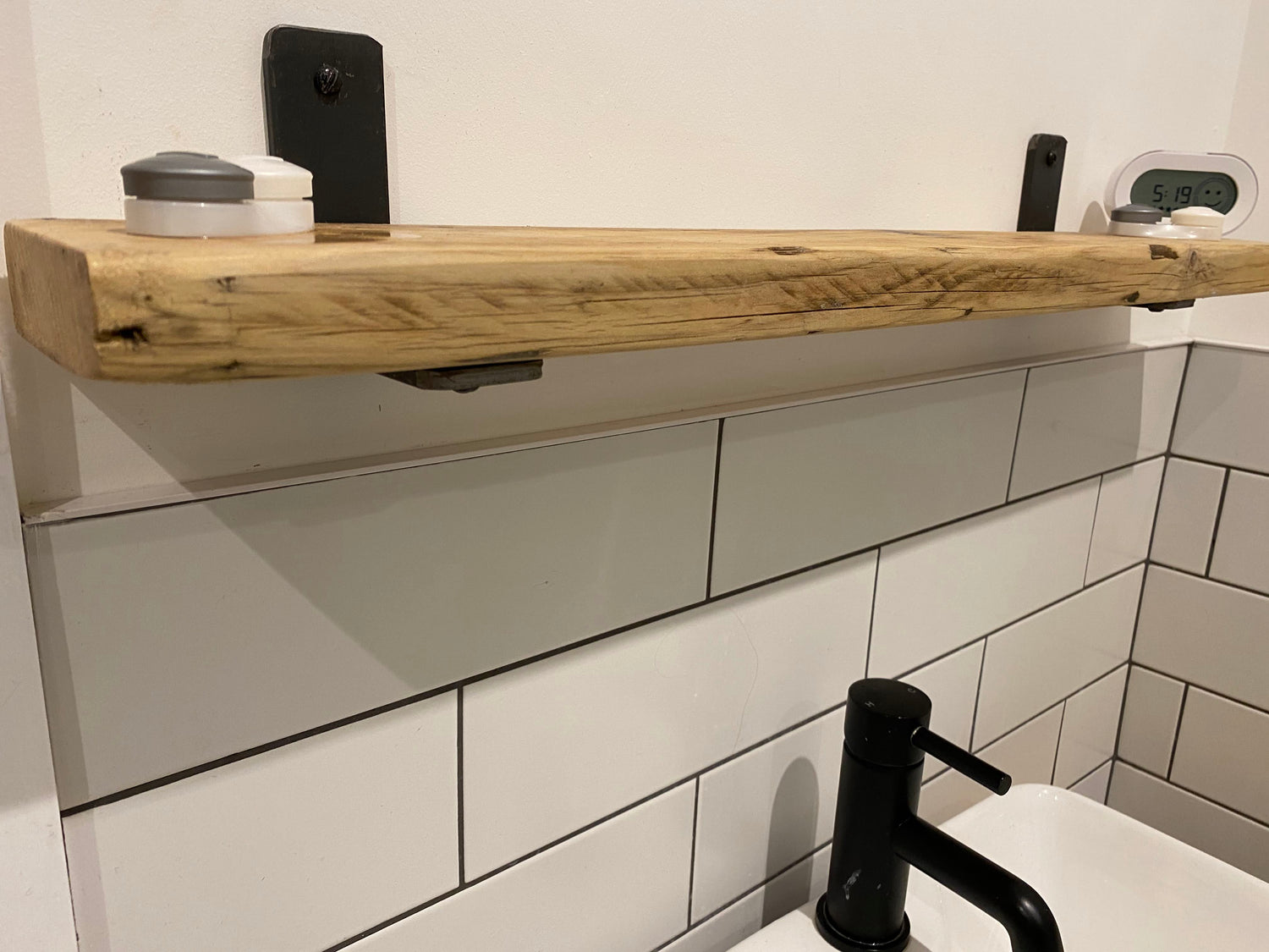 Wooden Mini Bathroom Shelf