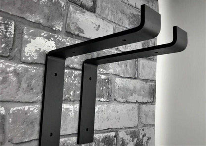 Reclaimed Wood Scaffold Shelves with Industrial Brackets – (30cm Deep) - The Clovelly