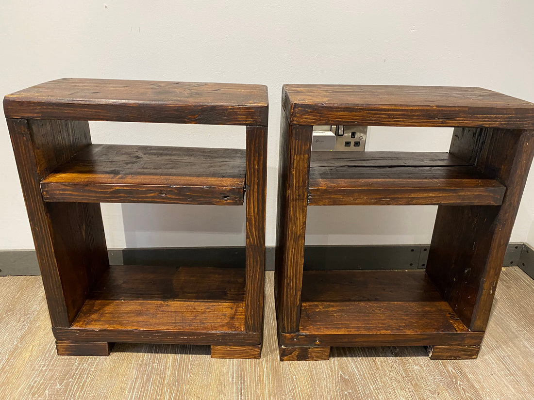 Wooden Bedside Tables - &