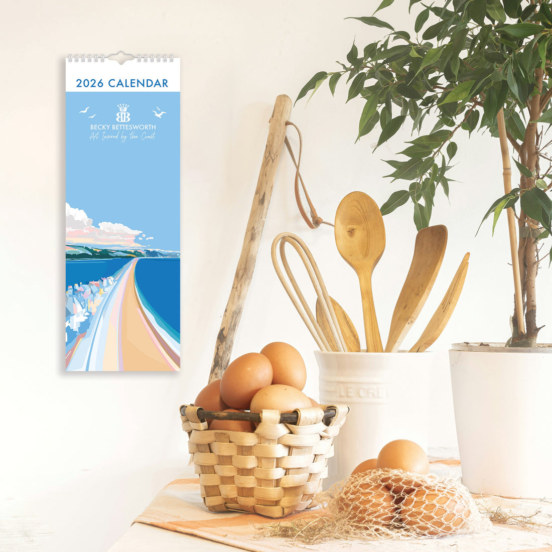 2026 Seaside Art Slim Line Calendar