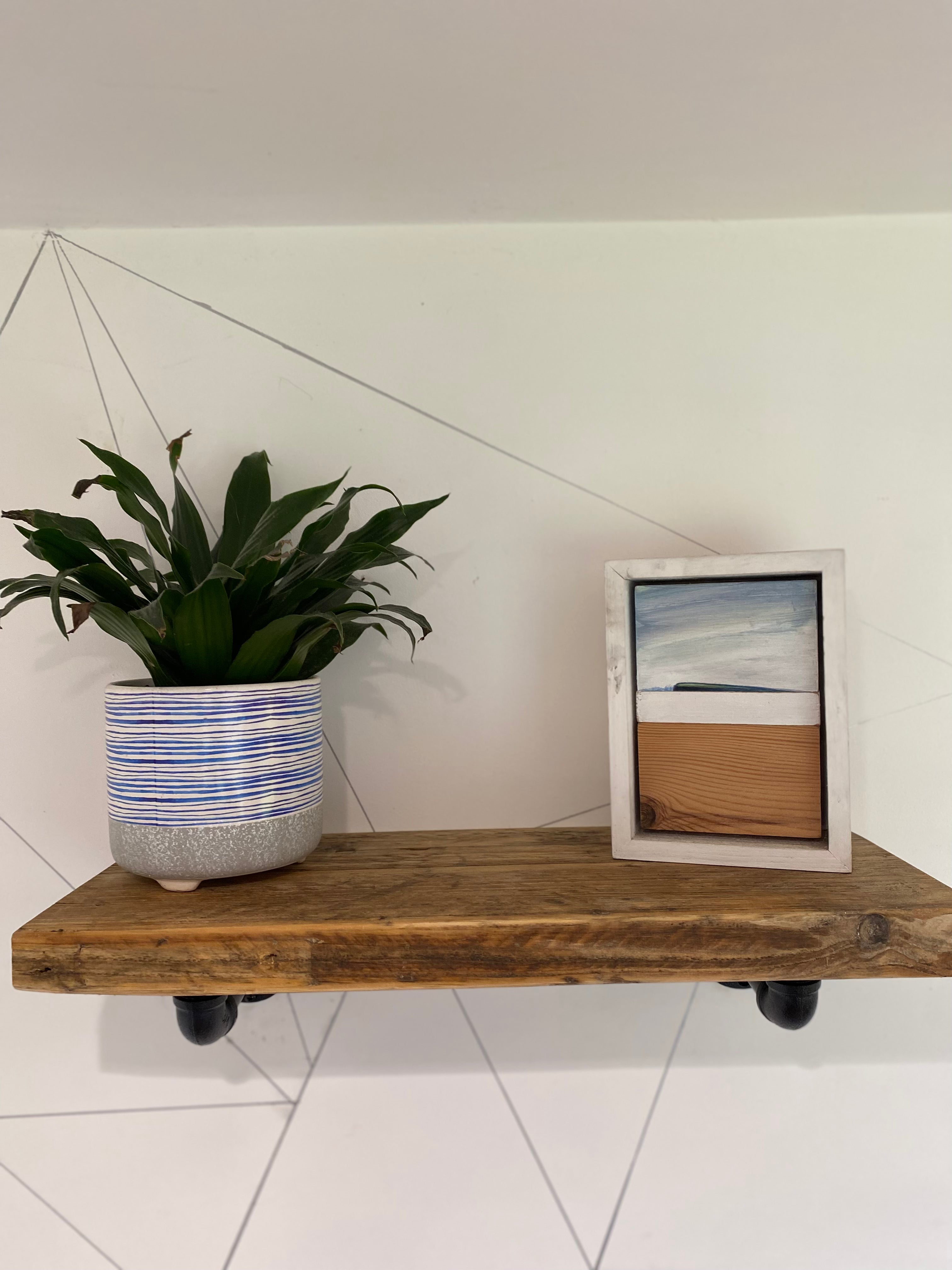 Wooden Shelf with Pipe Brackets