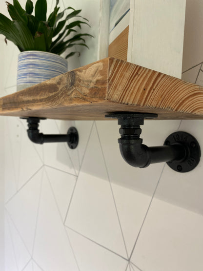 Wooden Shelf with Pipe Brackets