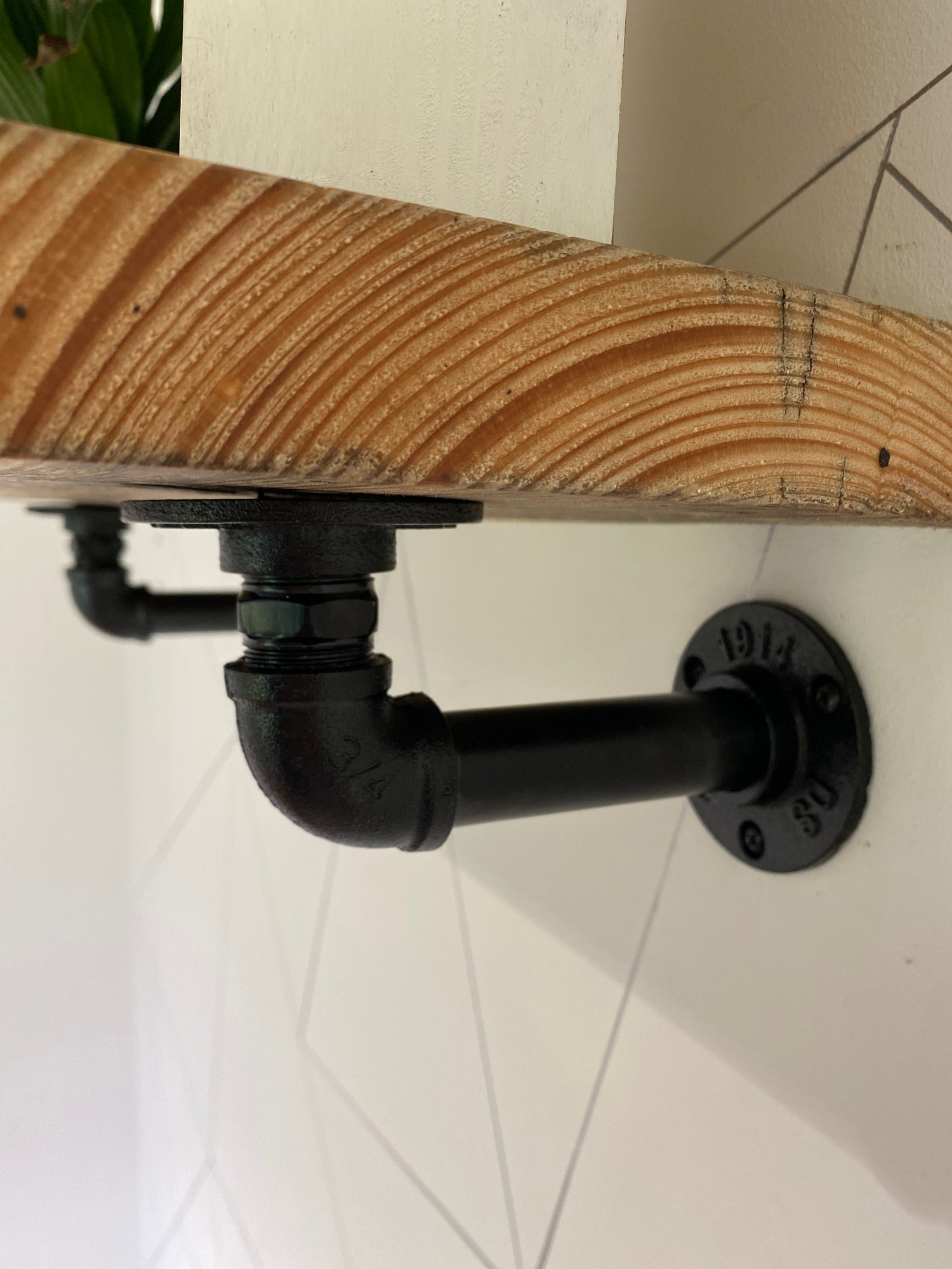 Wooden Shelf with Pipe Brackets