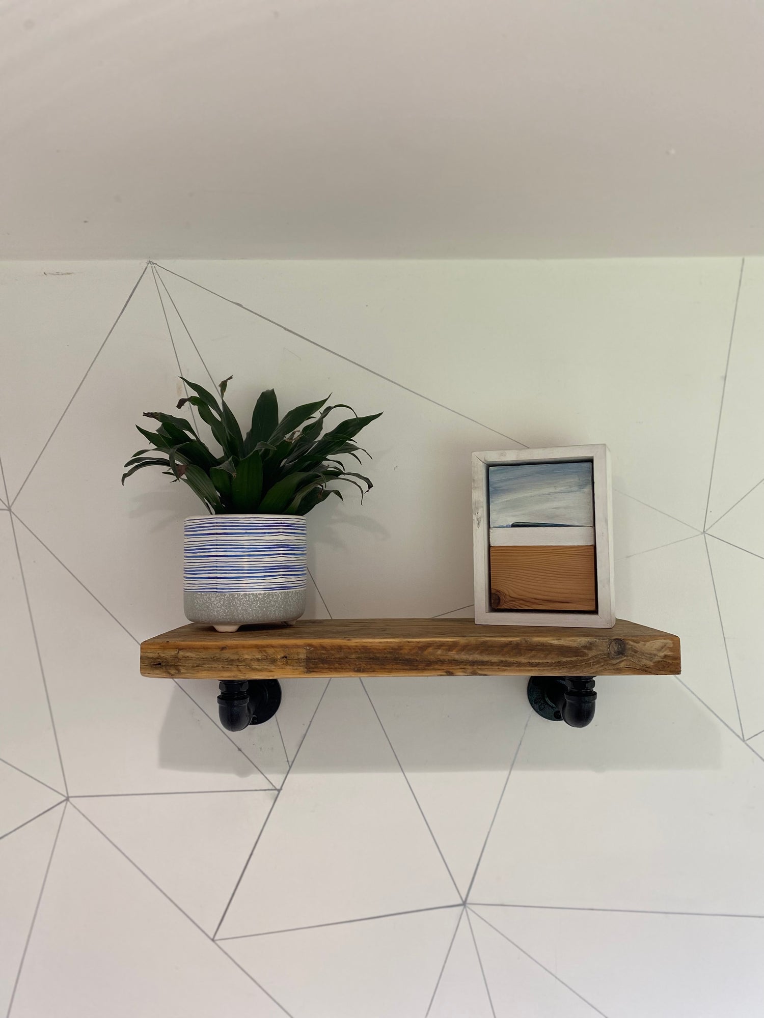 Wooden Shelf with Pipe Brackets