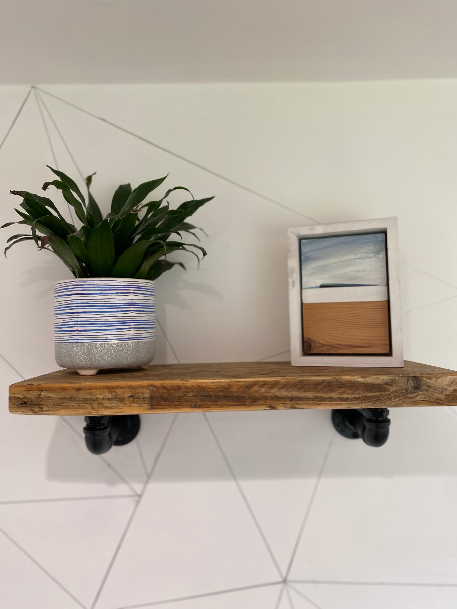 Wooden Shelf with Pipe Brackets