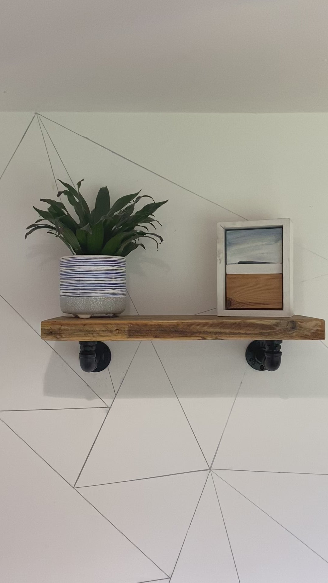 Wooden Shelf with Pipe Brackets